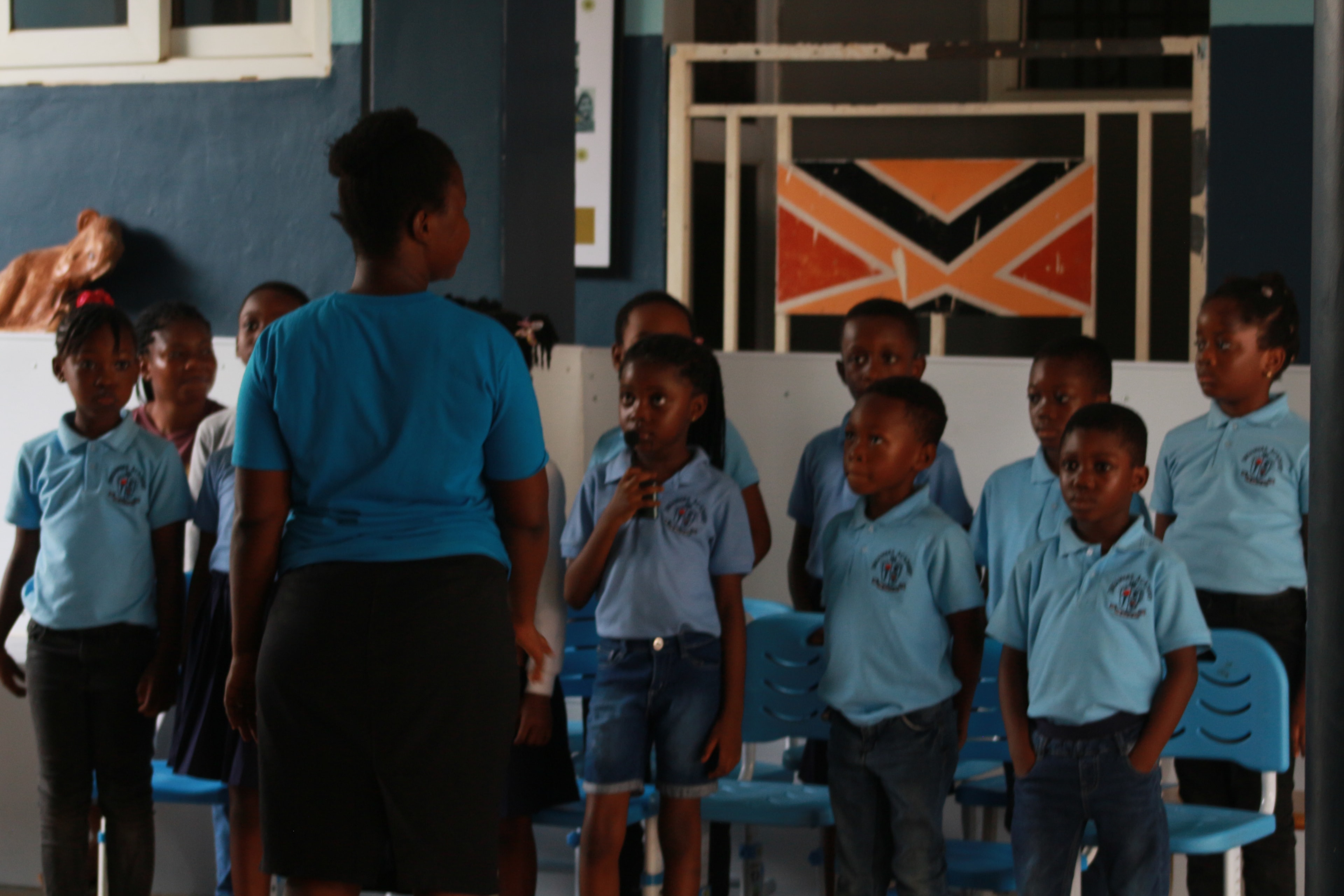 Children singing in a school choir