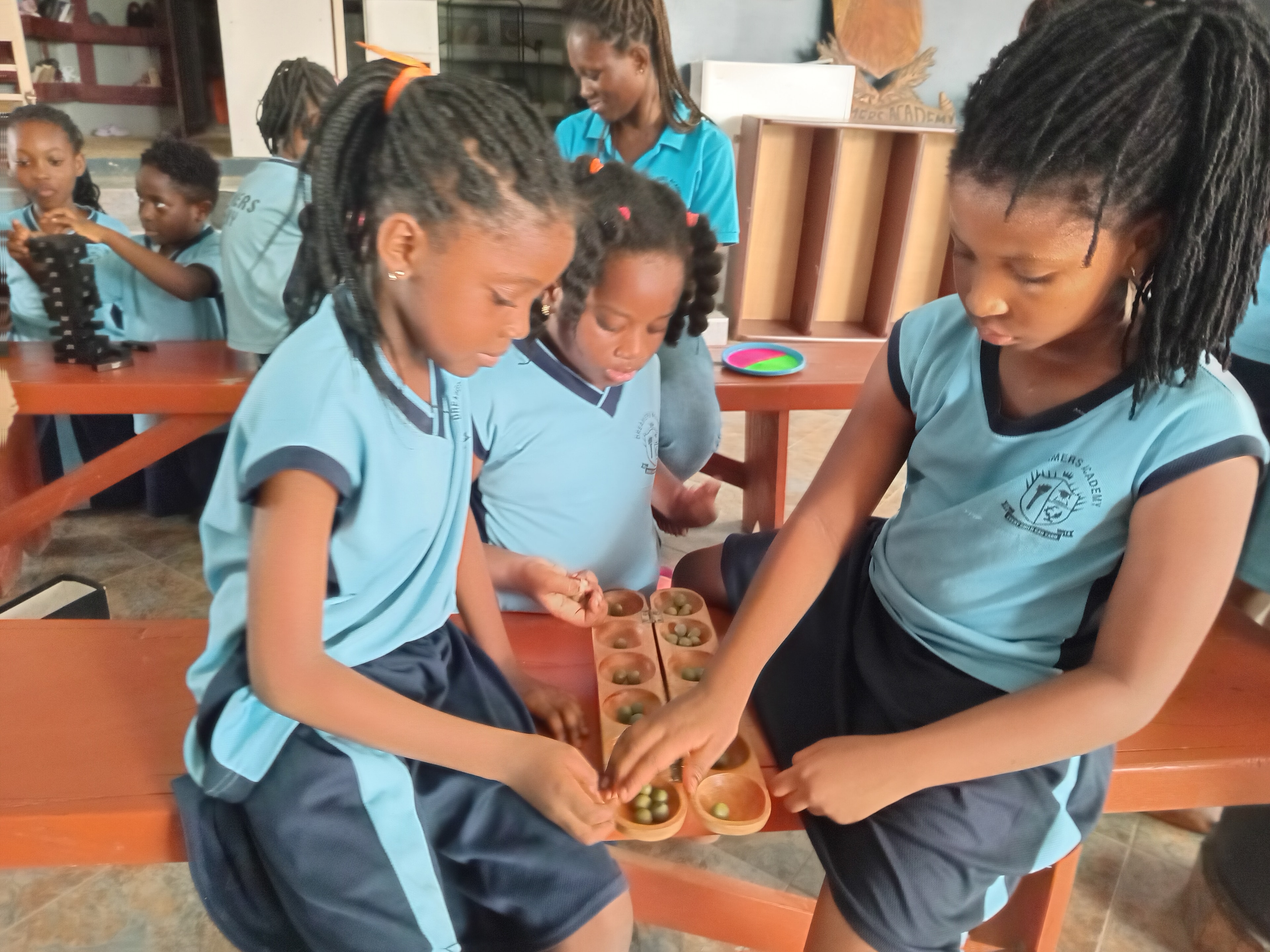 Bright classroom with engaged children