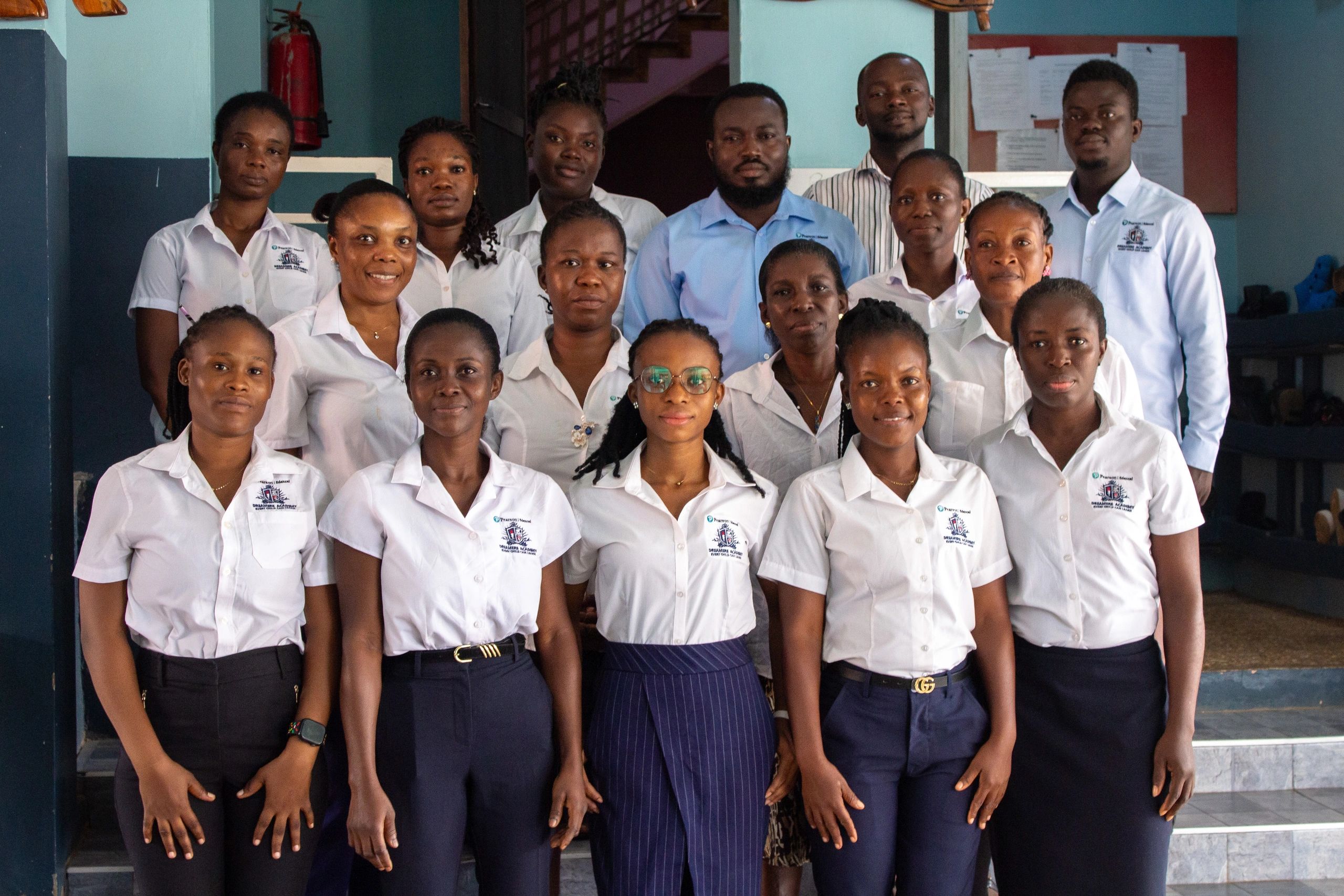Dreamers Academy-GH staff team in white polo shirts